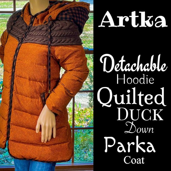 Artka Jackets & Blazers - ▪️ARTKA▪️Detachable Hoodie Quilted Duck Down Parka Coat